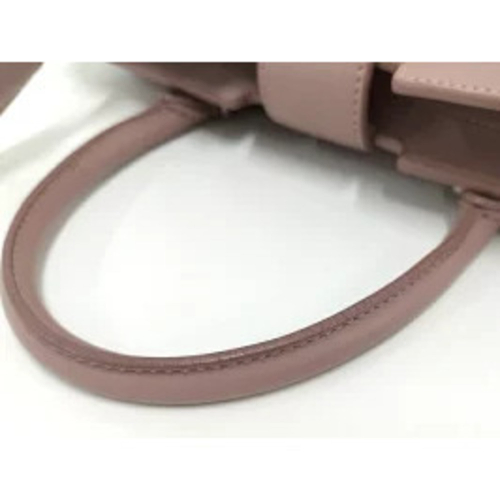 YVES SAINT LAURENT Baby Cabas Shoulder Bag Leather Pink Beige - Picture 7 of 9